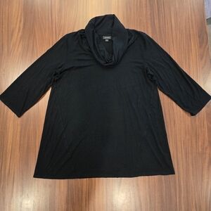 J.Jill Wearever Collection Cowl Neck Black Tunic Sz Large